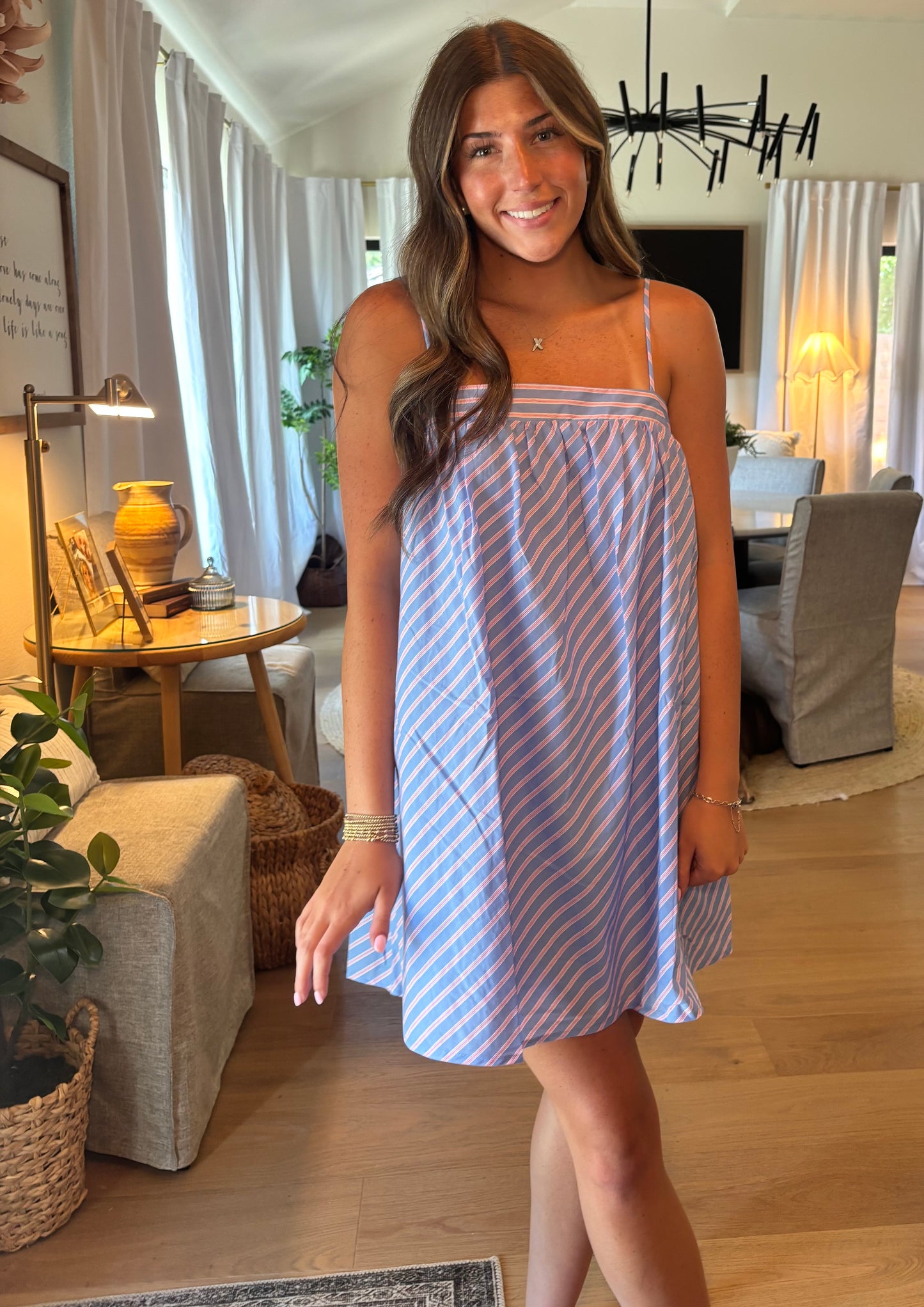 Skyline Stripe Swing Mini Dress