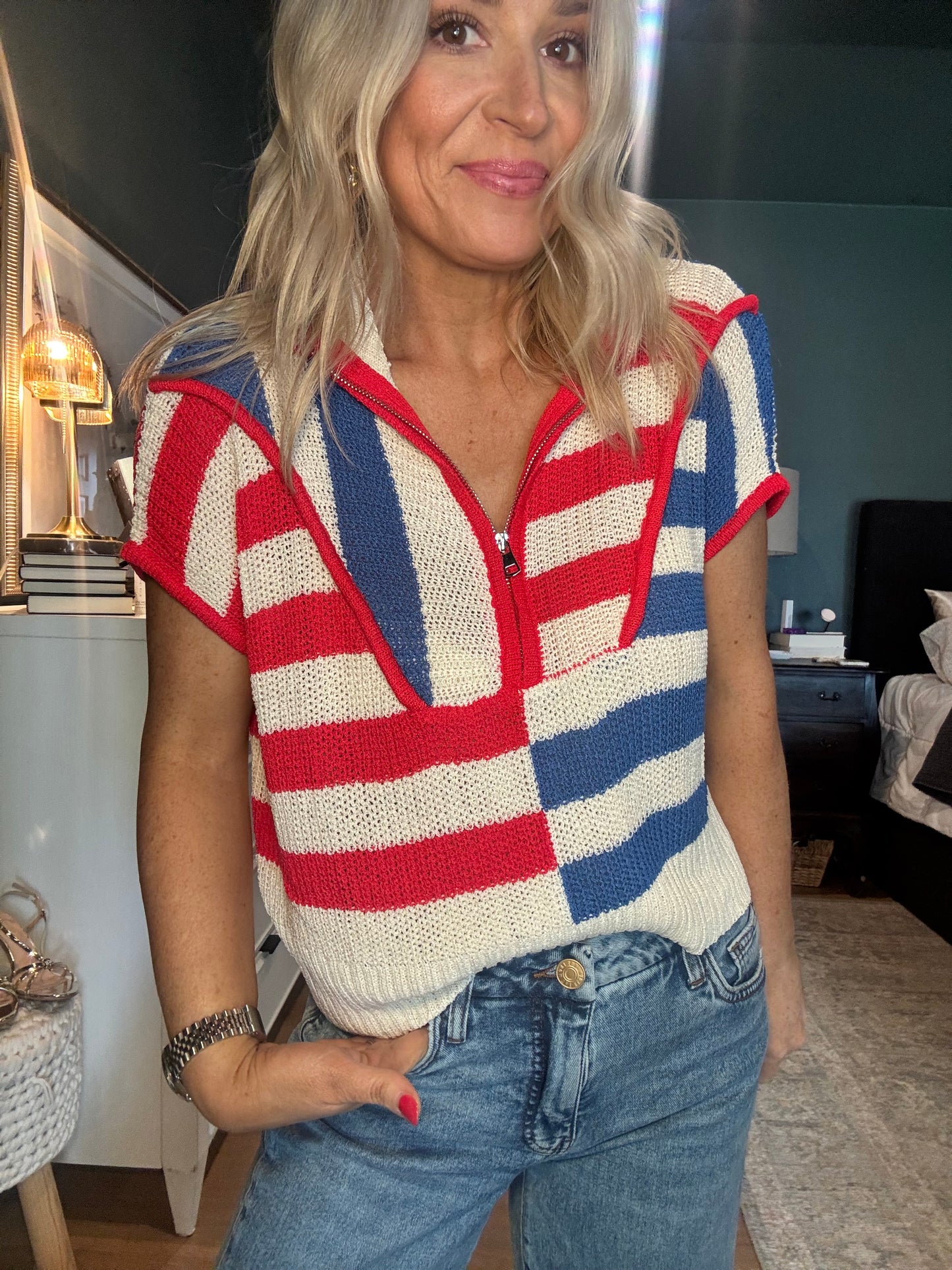 Americana Half Zip-FINAL SALE