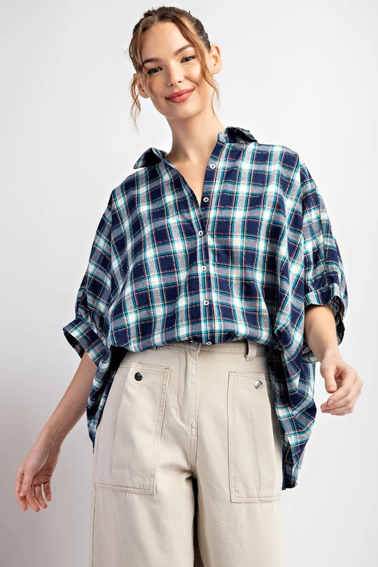 Plaid Happy Top