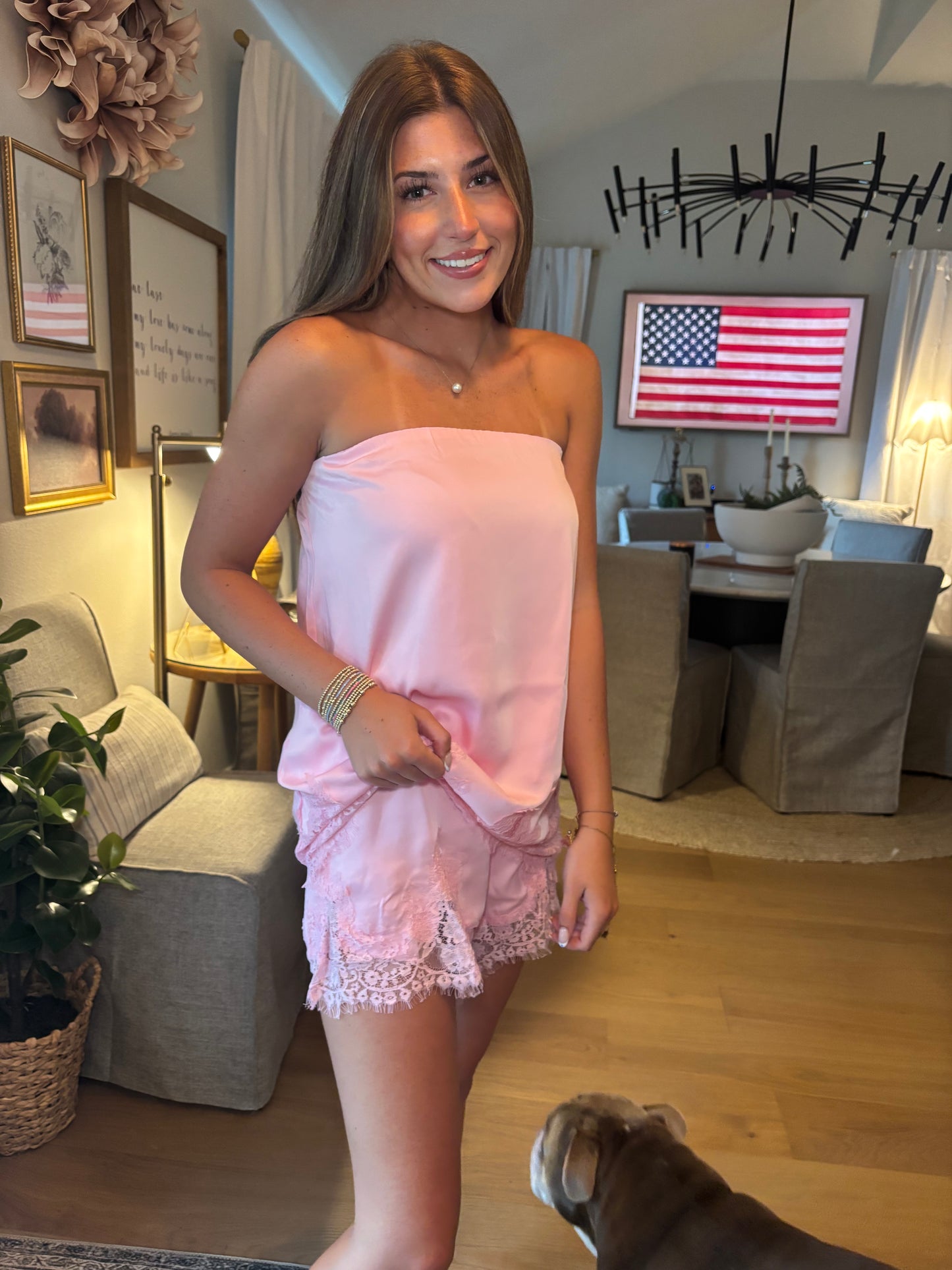 Blush Crush Lace Shorts- FINAL SALE