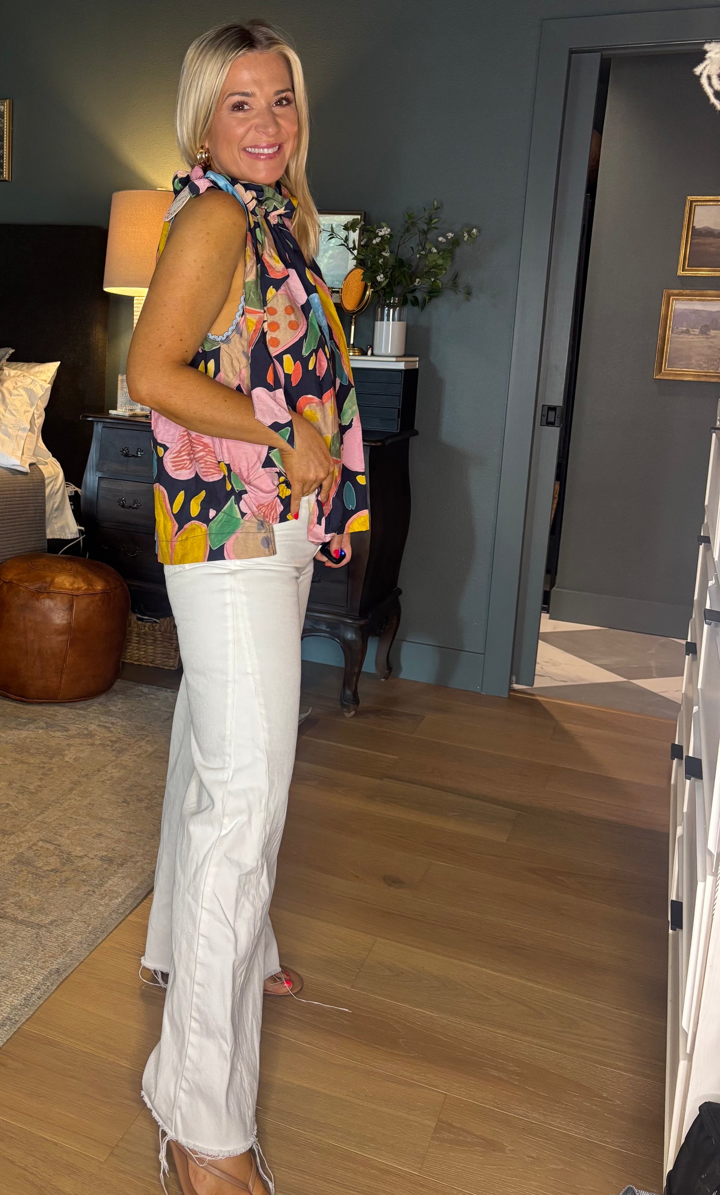 Boho Floral Tie Tank