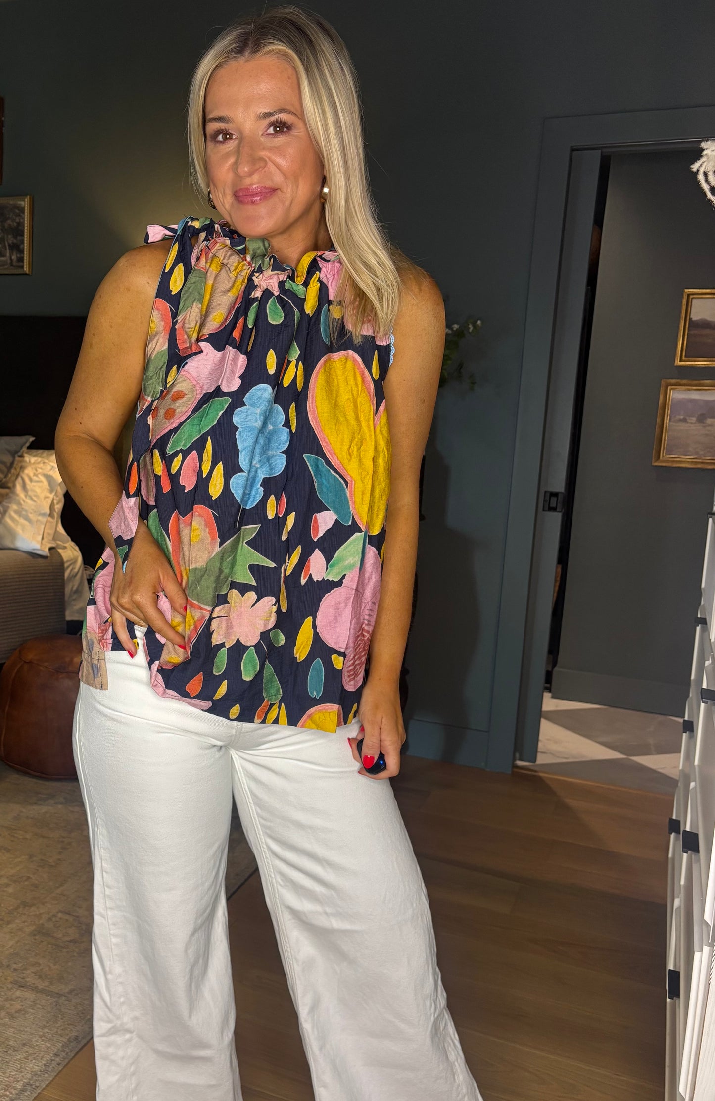 Boho Floral Tie Tank