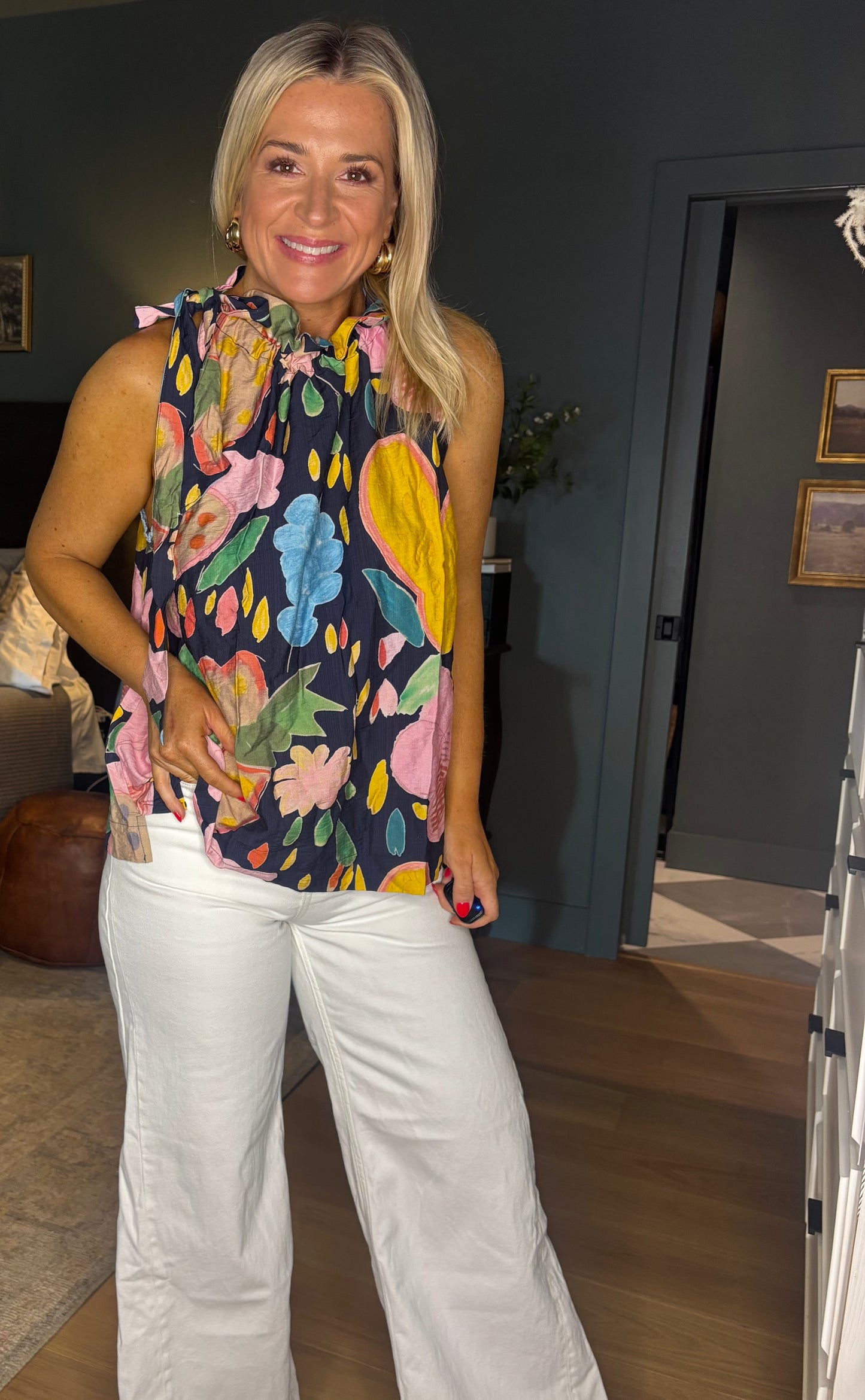 Boho Floral Tie Tank