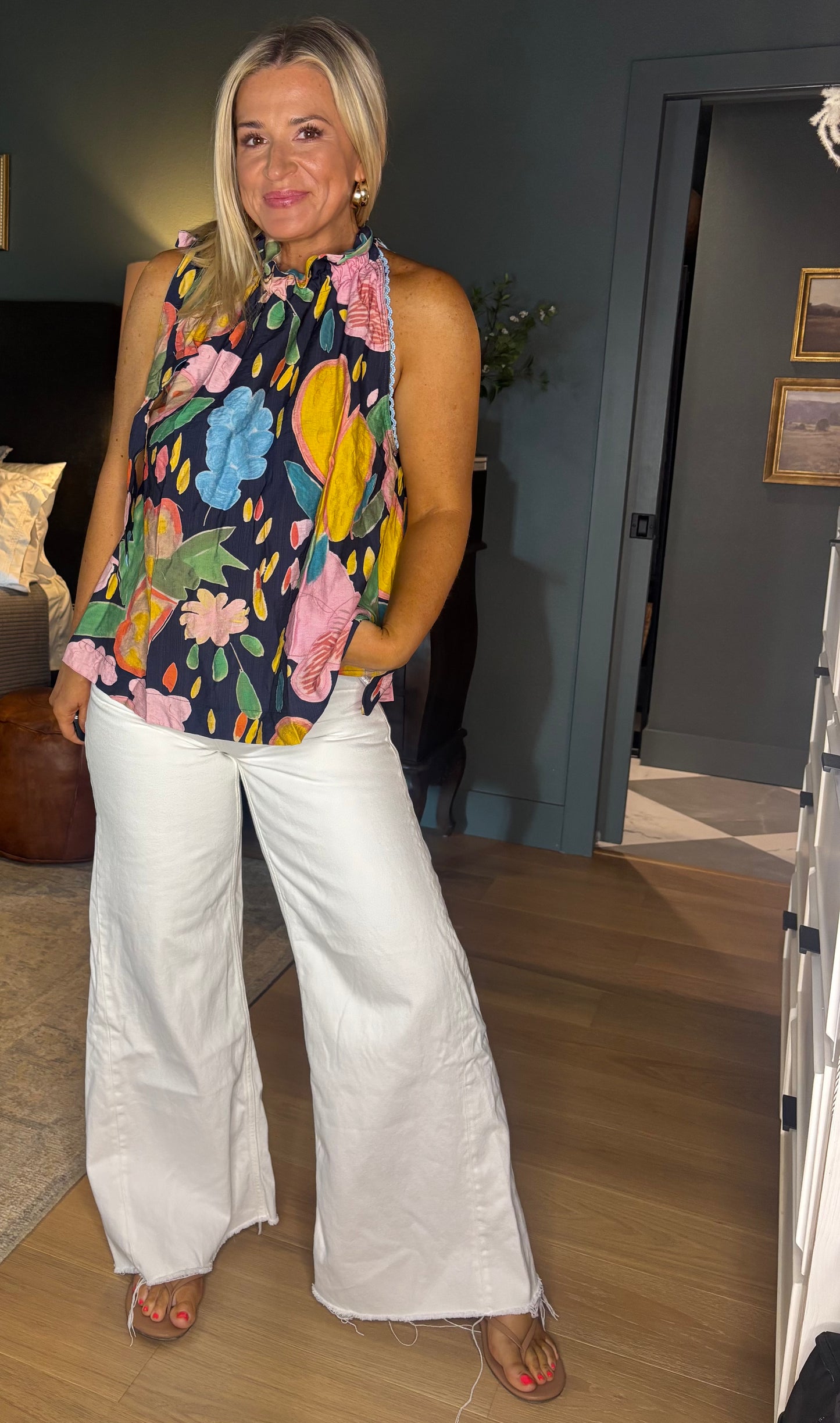 Boho Floral Tie Tank