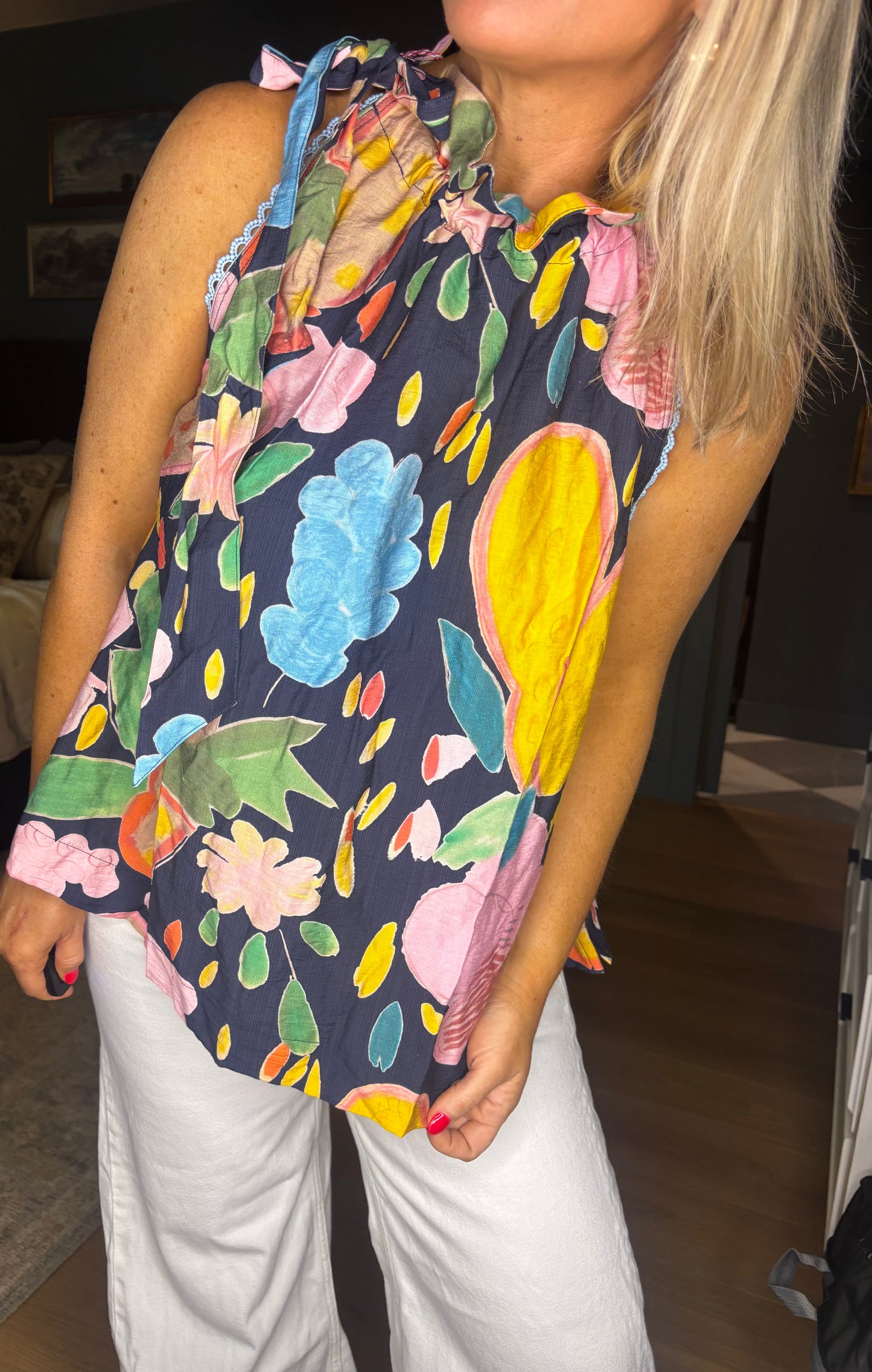 Boho Floral Tie Tank