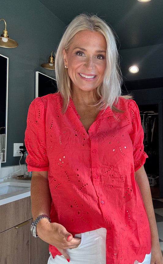 Annie Eyelet Top