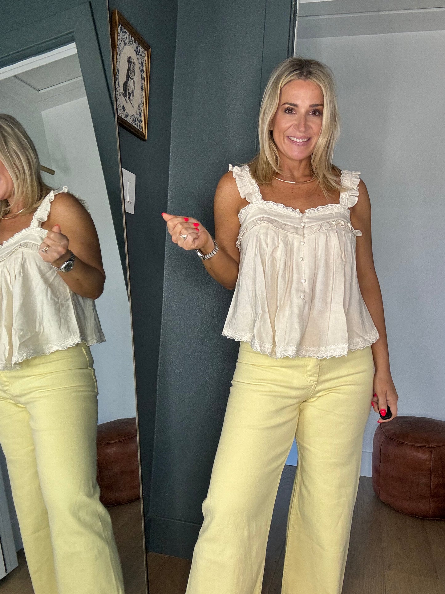 Preston Ruffle Trim Top