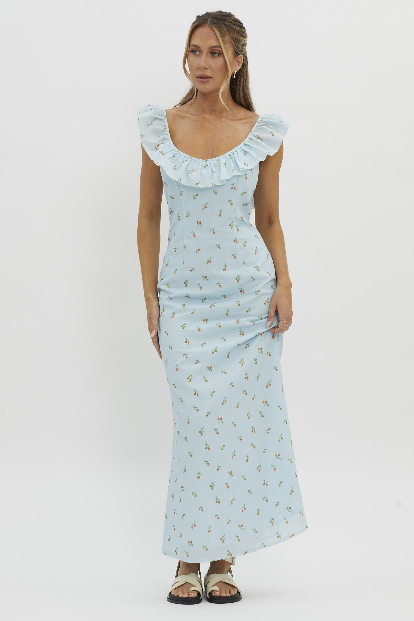 Felicity Frill Trimmed Maxi-FINAL SALE