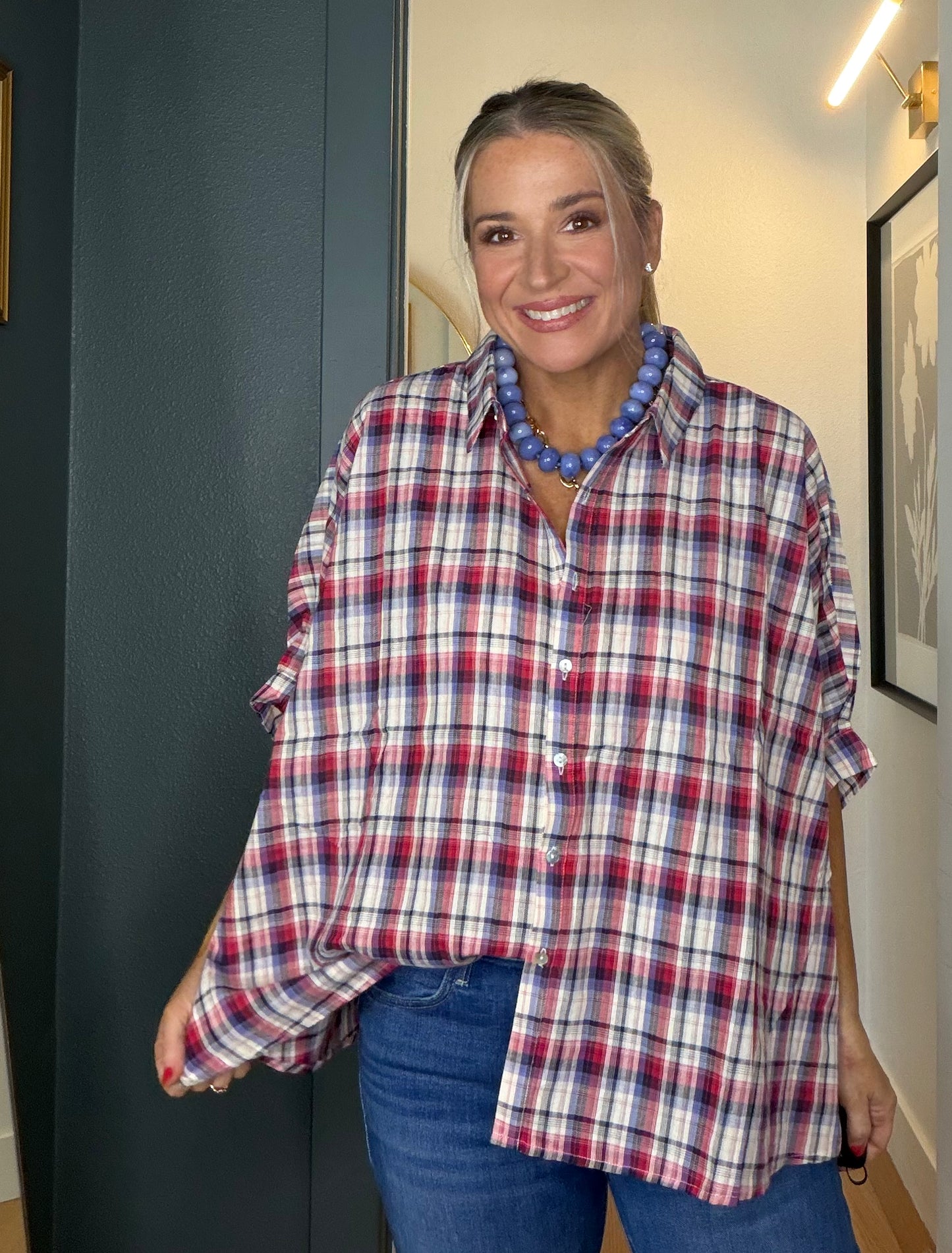 Currants & Plaid Top