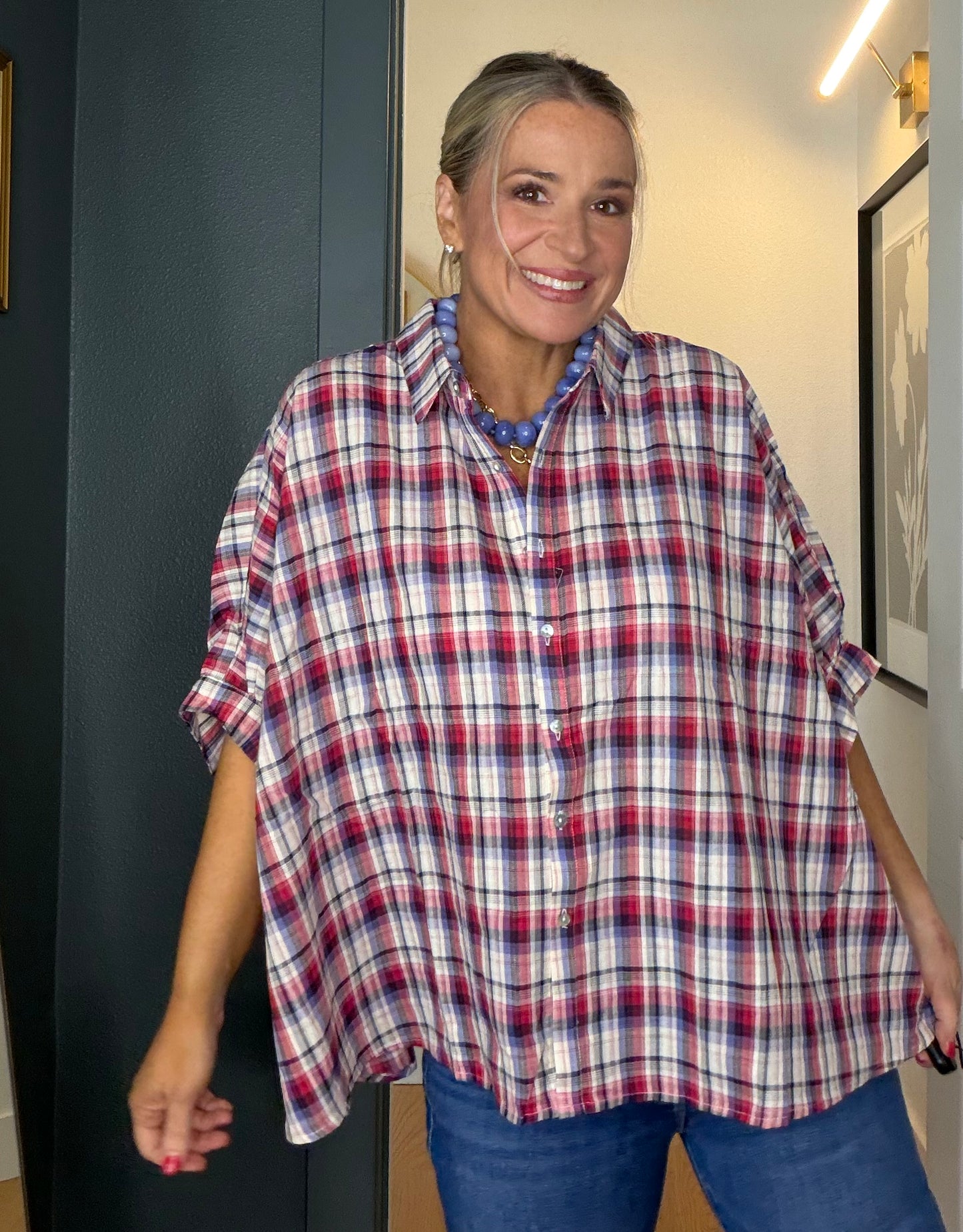 Currants & Plaid Top