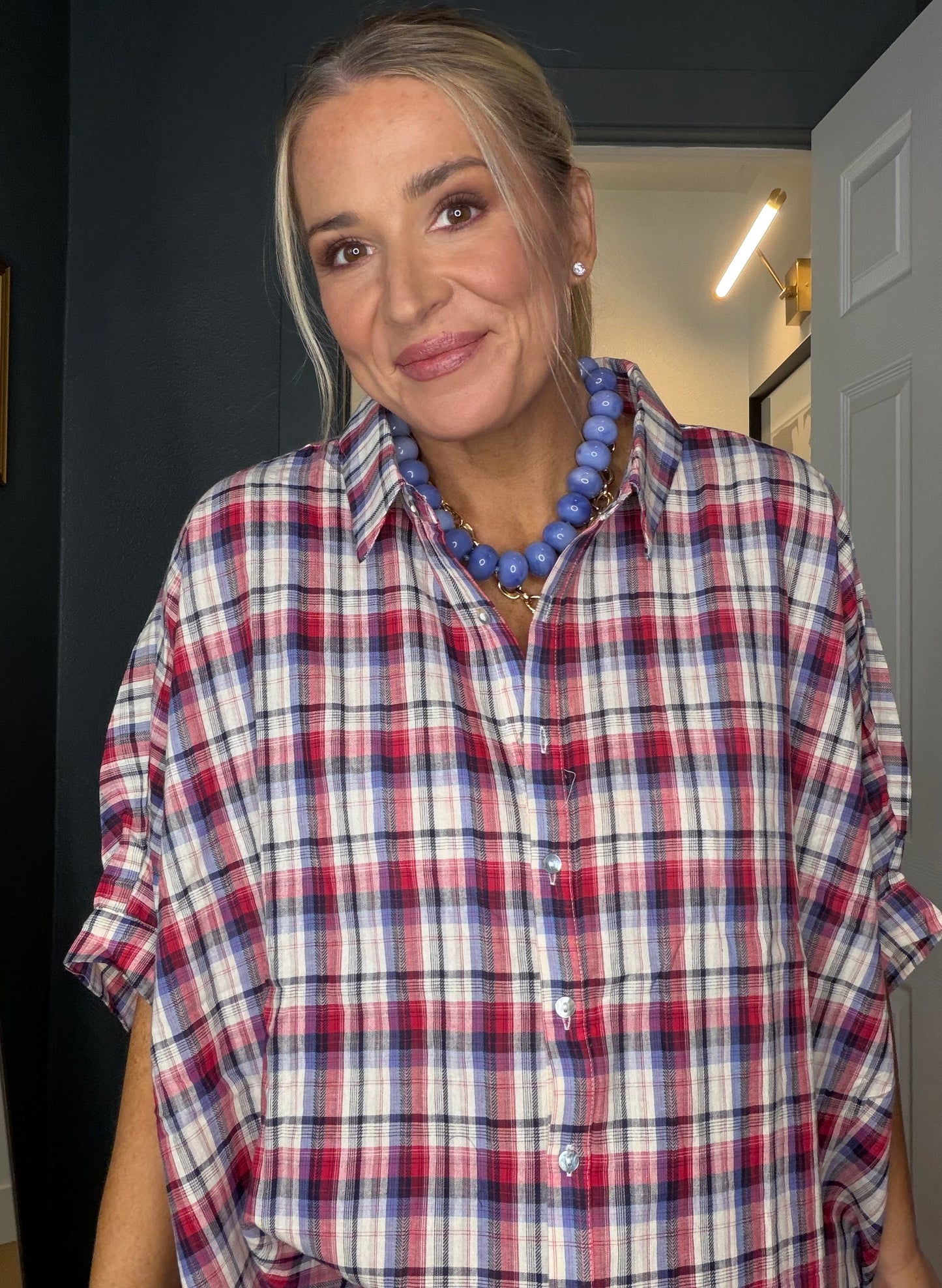 Currants & Plaid Top