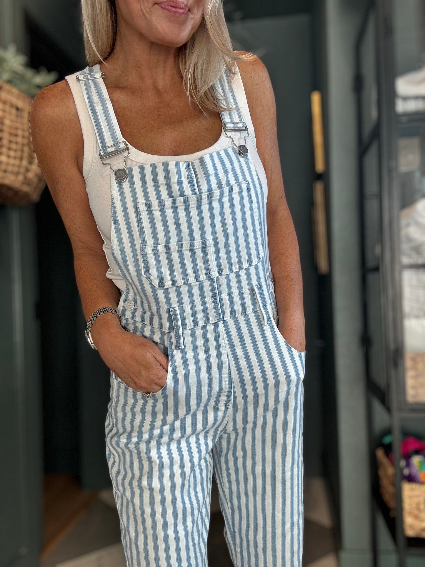 Dahlia Stripe Overalls