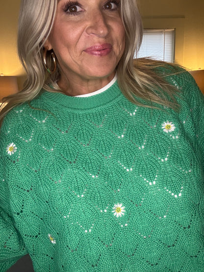 Daisy Bell Sleeve Sweater-FINAL SALE