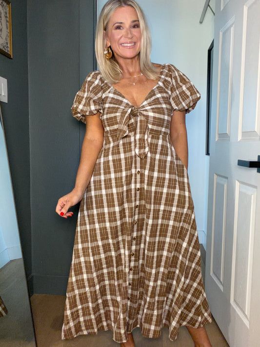 Durango Plaid Midi Dress