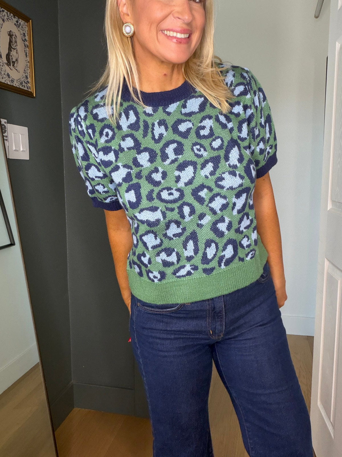 Leopard Knit Top