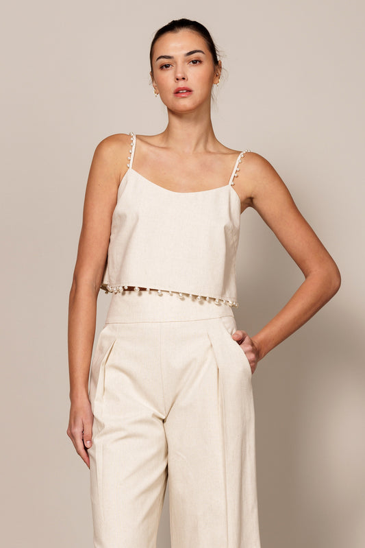 Polly Pearl Trim Top