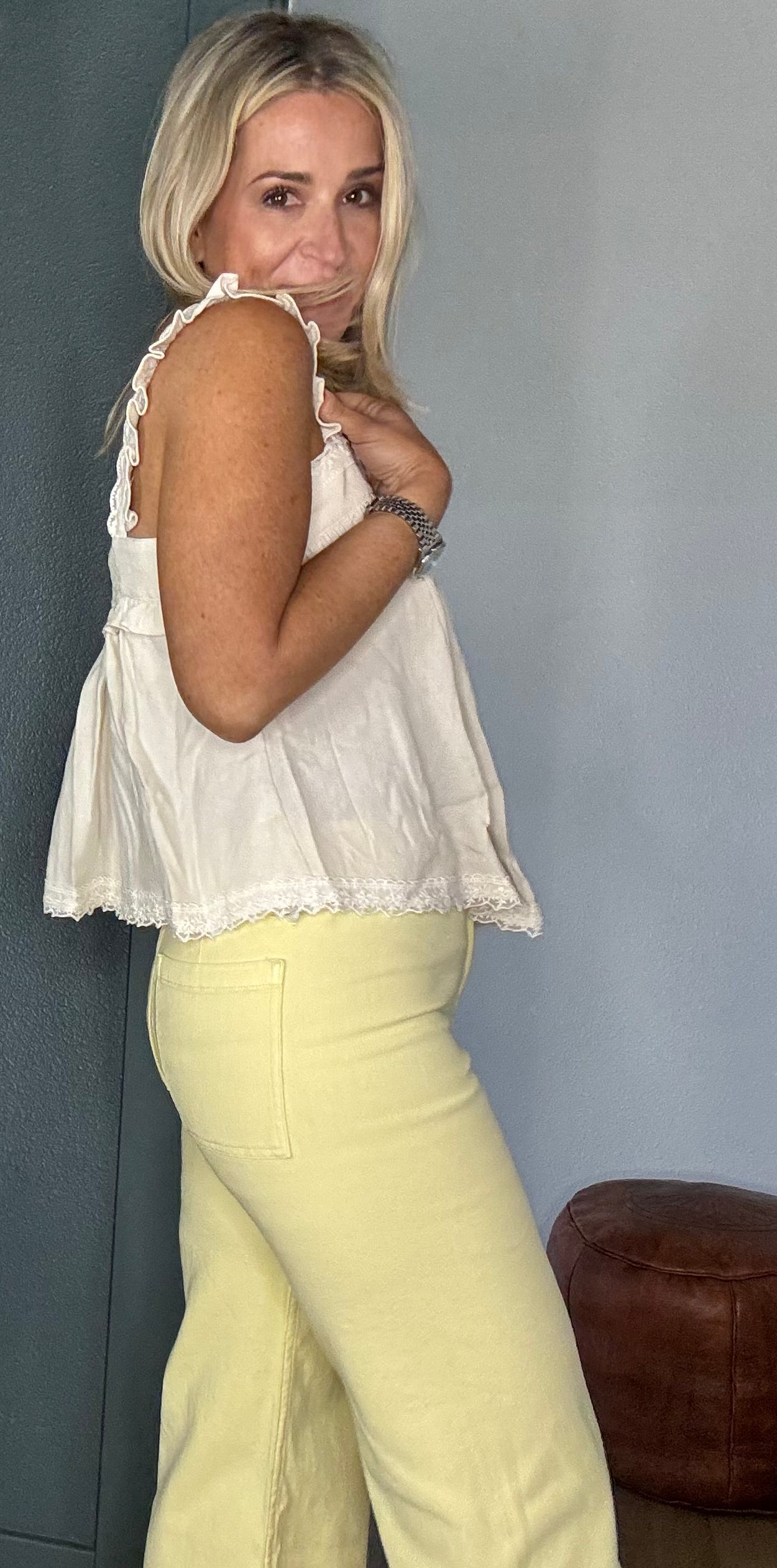 Preston Ruffle Trim Top