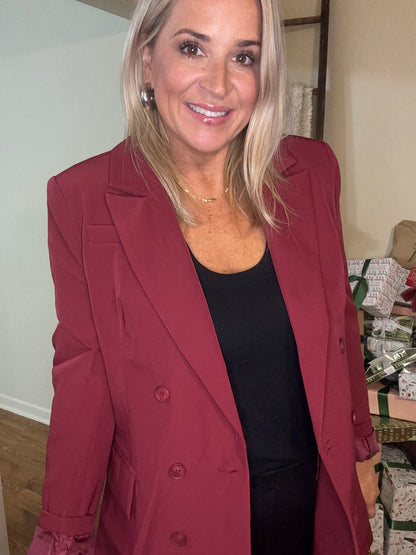 Cranberry Blazer- FINAL SALE