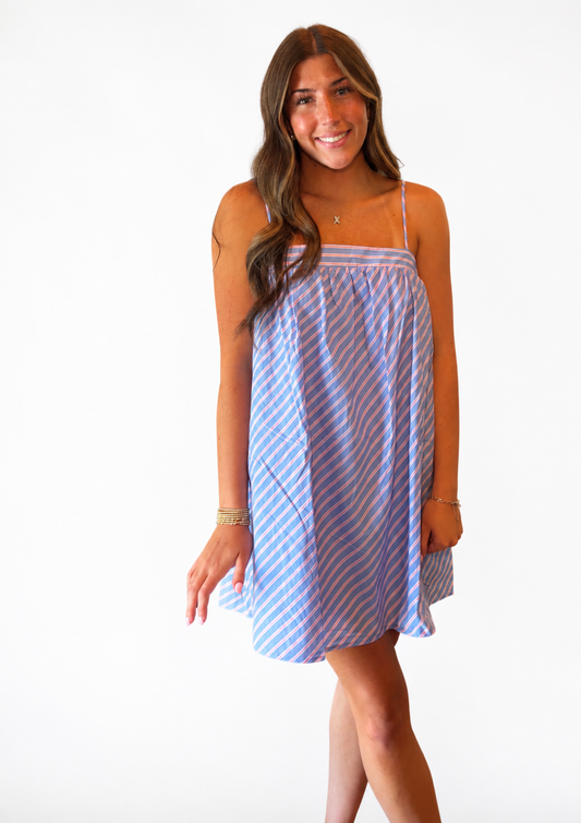 Skyline Stripe Swing Mini Dress