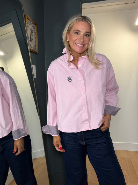 Pink-Embroidered Ruffle-L