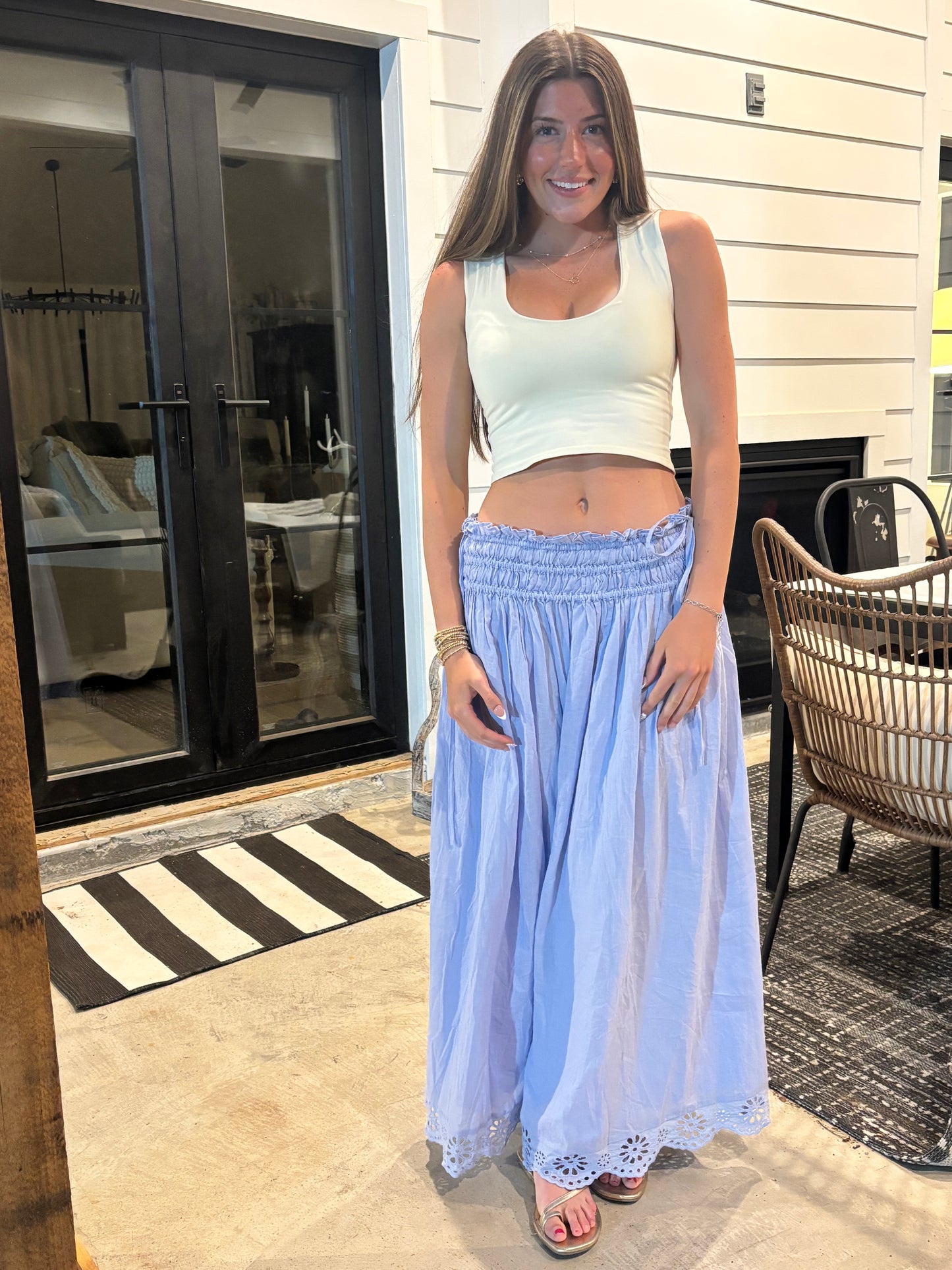 Eyelet Lace Midi Skirt- FINAL SALE