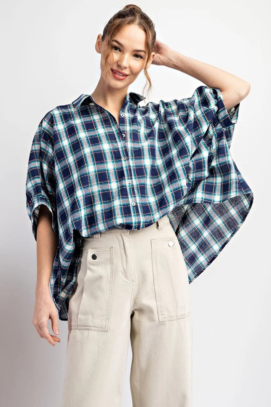 Plaid Happy Top