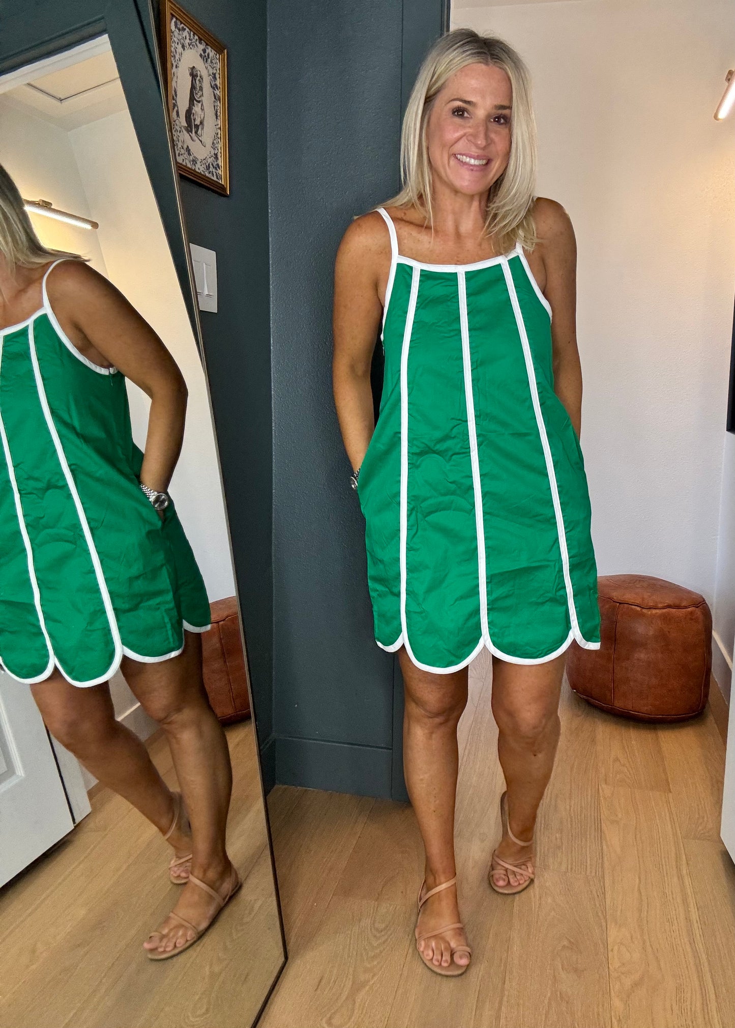 Contrast Scallop Mini Dress- FINAL SALE
