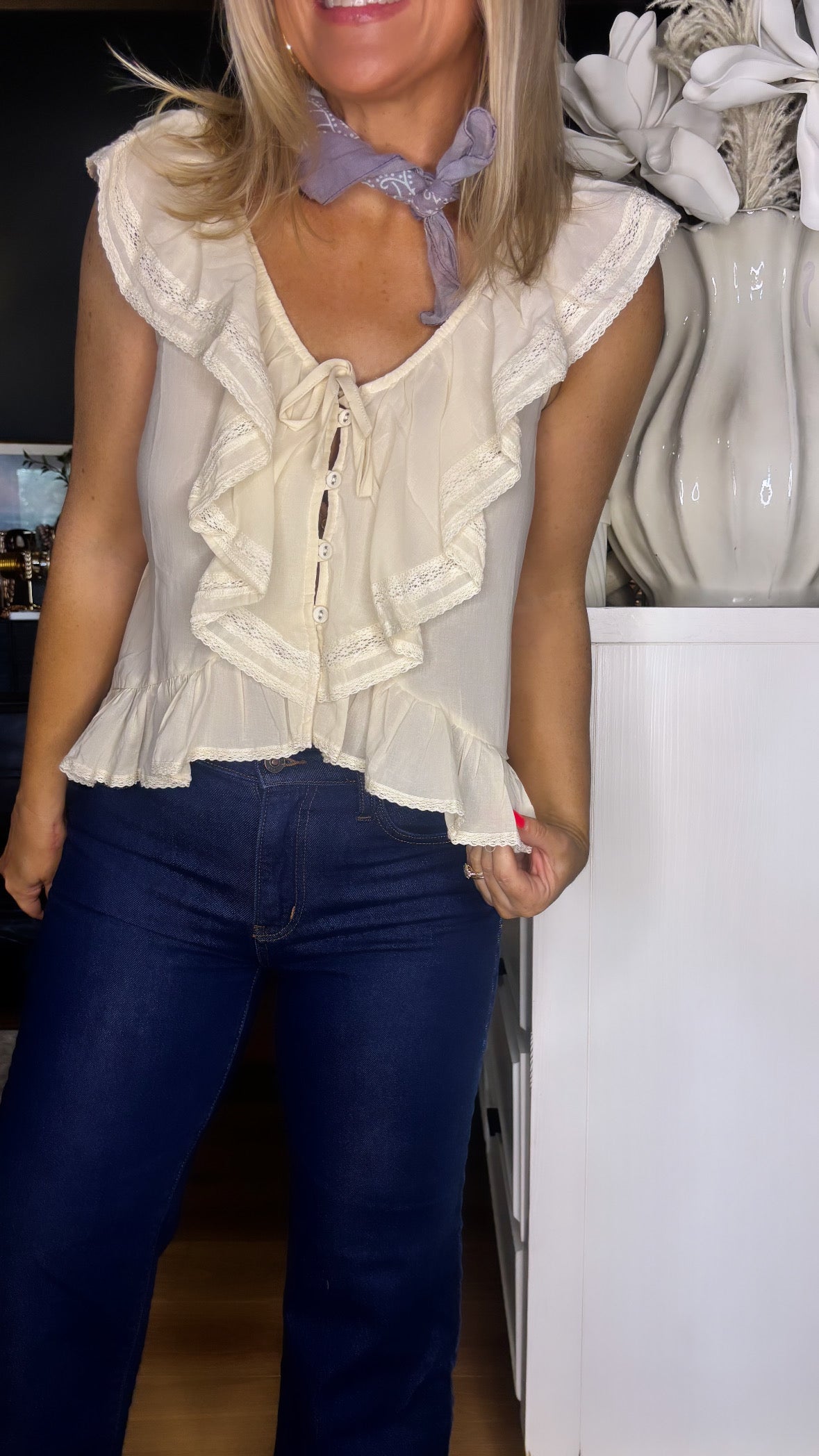 Cascading Ruffle Top