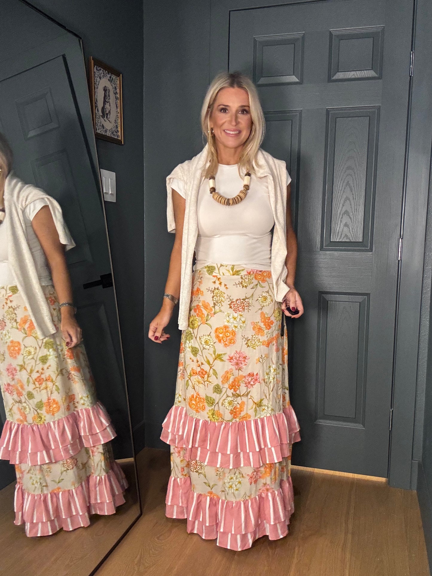 Floral & Stripes Skirt- FINAL SALE