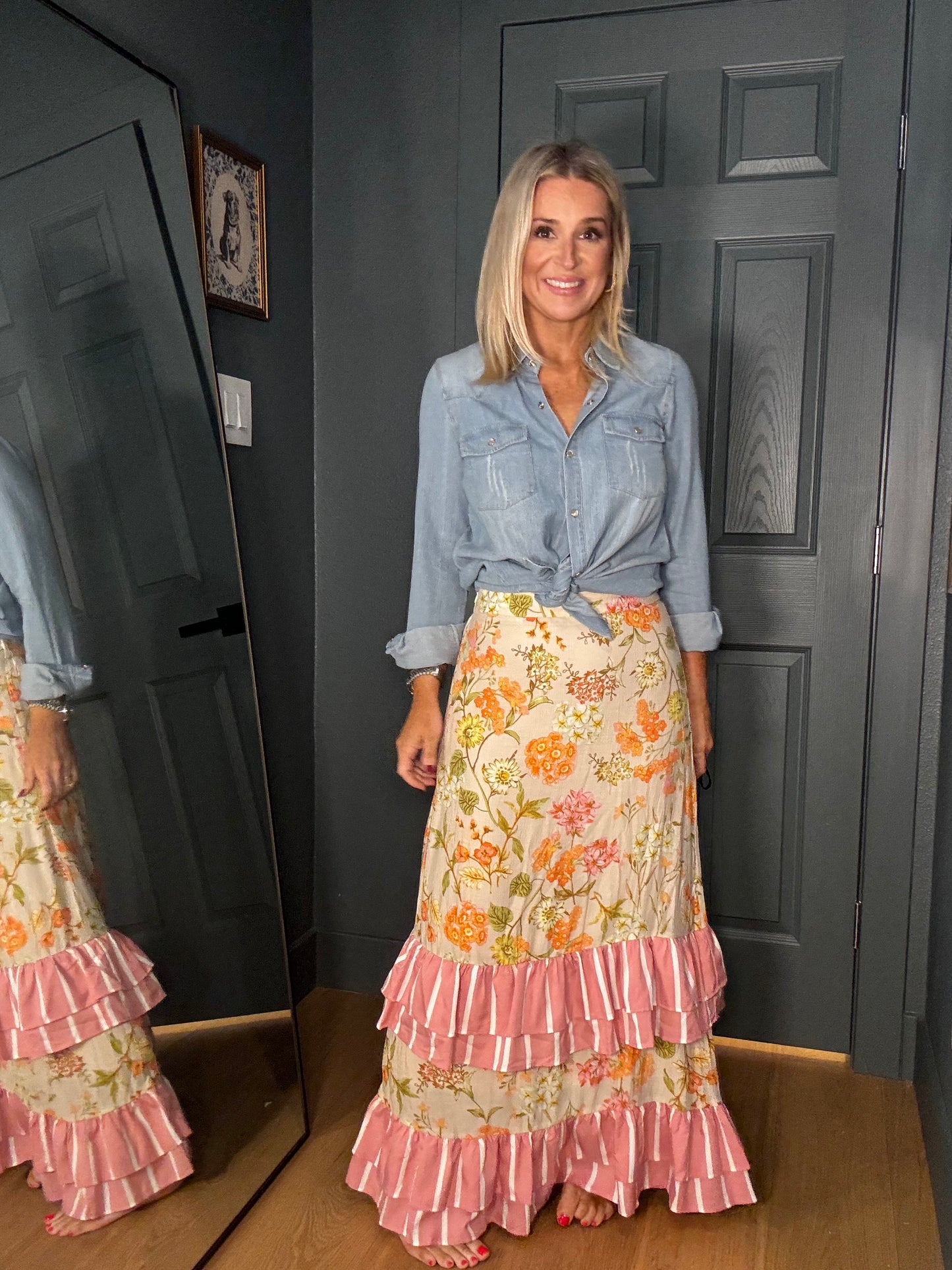 Floral & Stripes Skirt- FINAL SALE