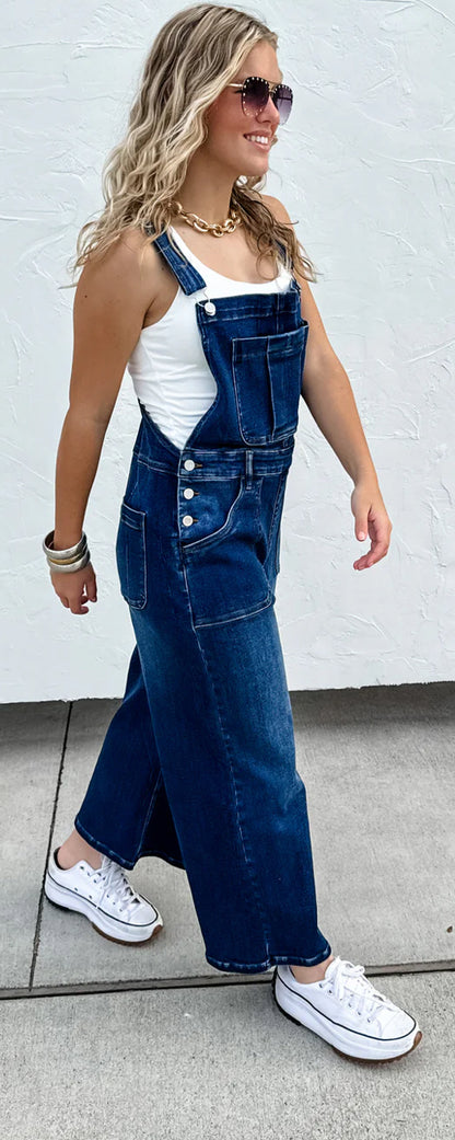 Scout Crop Wide Leg Overalls-FINAL SALE