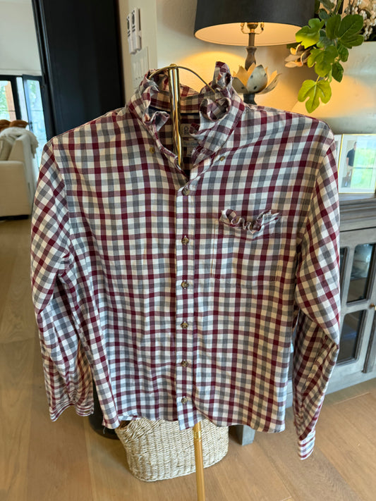 Gray & Crimson Ruffle-S