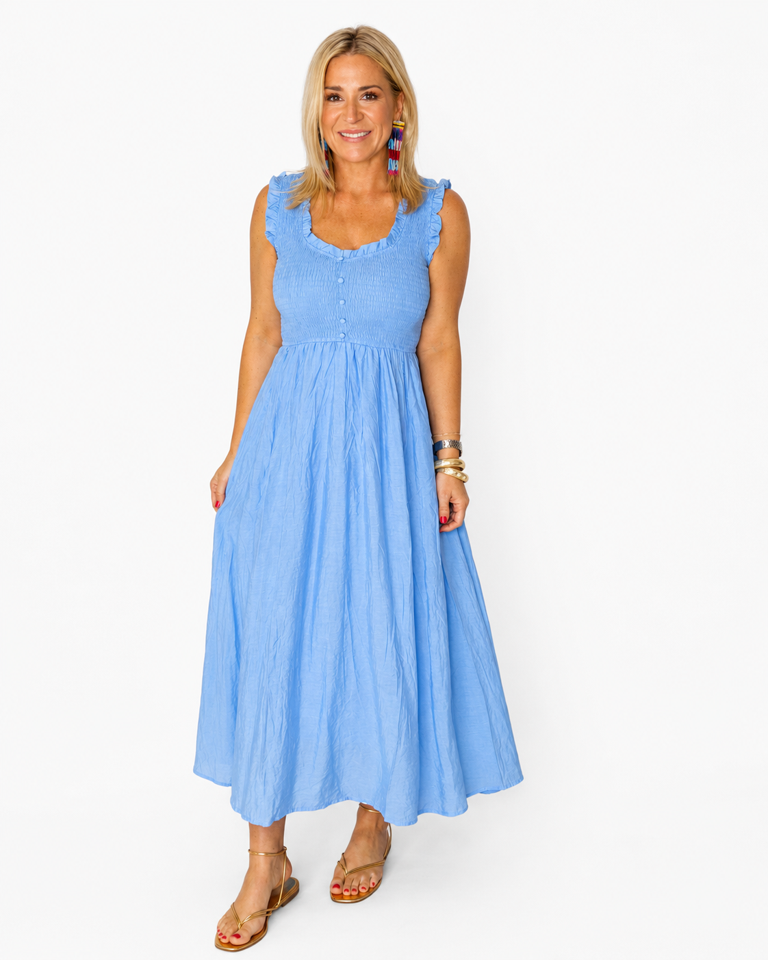 Sweetheart Smocked Midi- FINAL SALE
