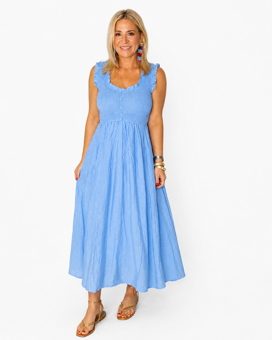 Sweetheart Smocked Midi dress