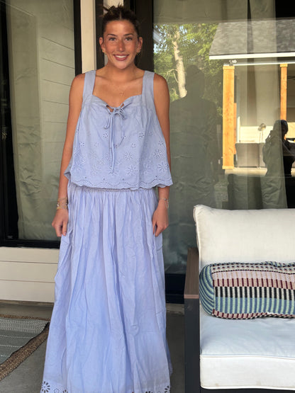 Eyelet Lace Midi Skirt- FINAL SALE