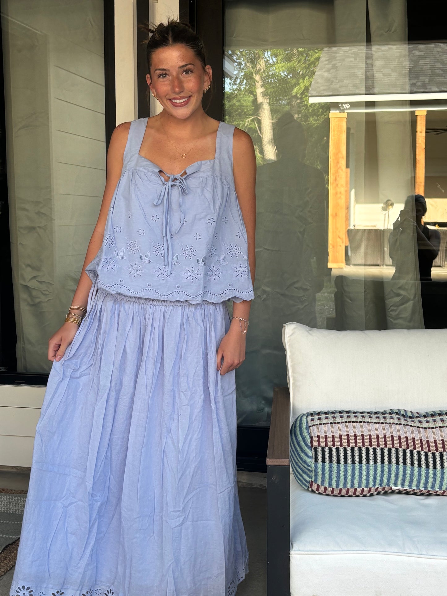 Eyelet Lace Midi Skirt- FINAL SALE