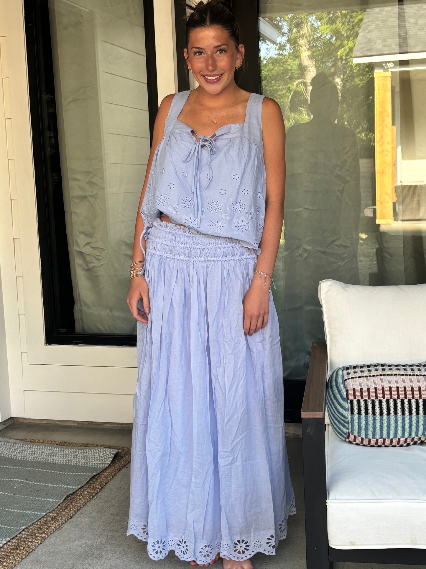 Eyelet Lace Midi Skirt- FINAL SALE