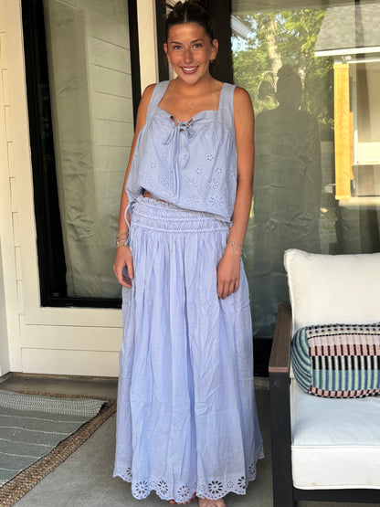 Eyelet Lace Midi Skirt- FINAL SALE