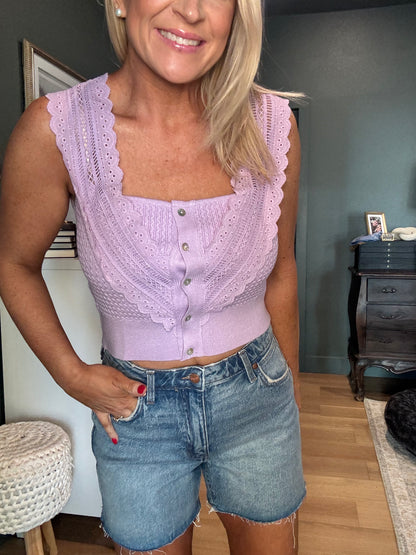 Lavender and Lace Top- FINAL SALE