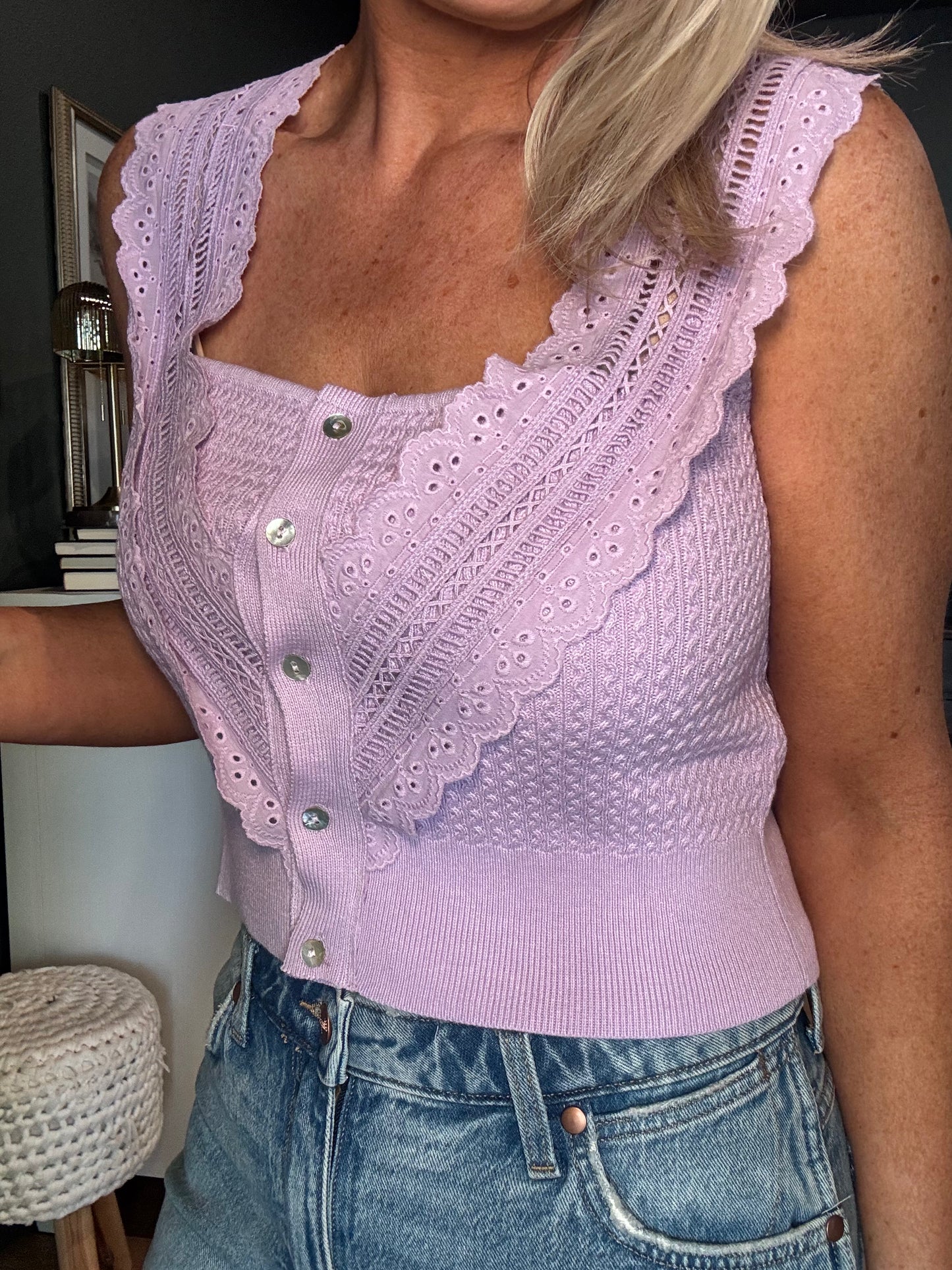 Lavender and Lace Top- FINAL SALE