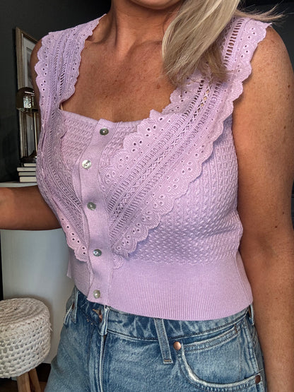 Lavender and Lace Top- FINAL SALE