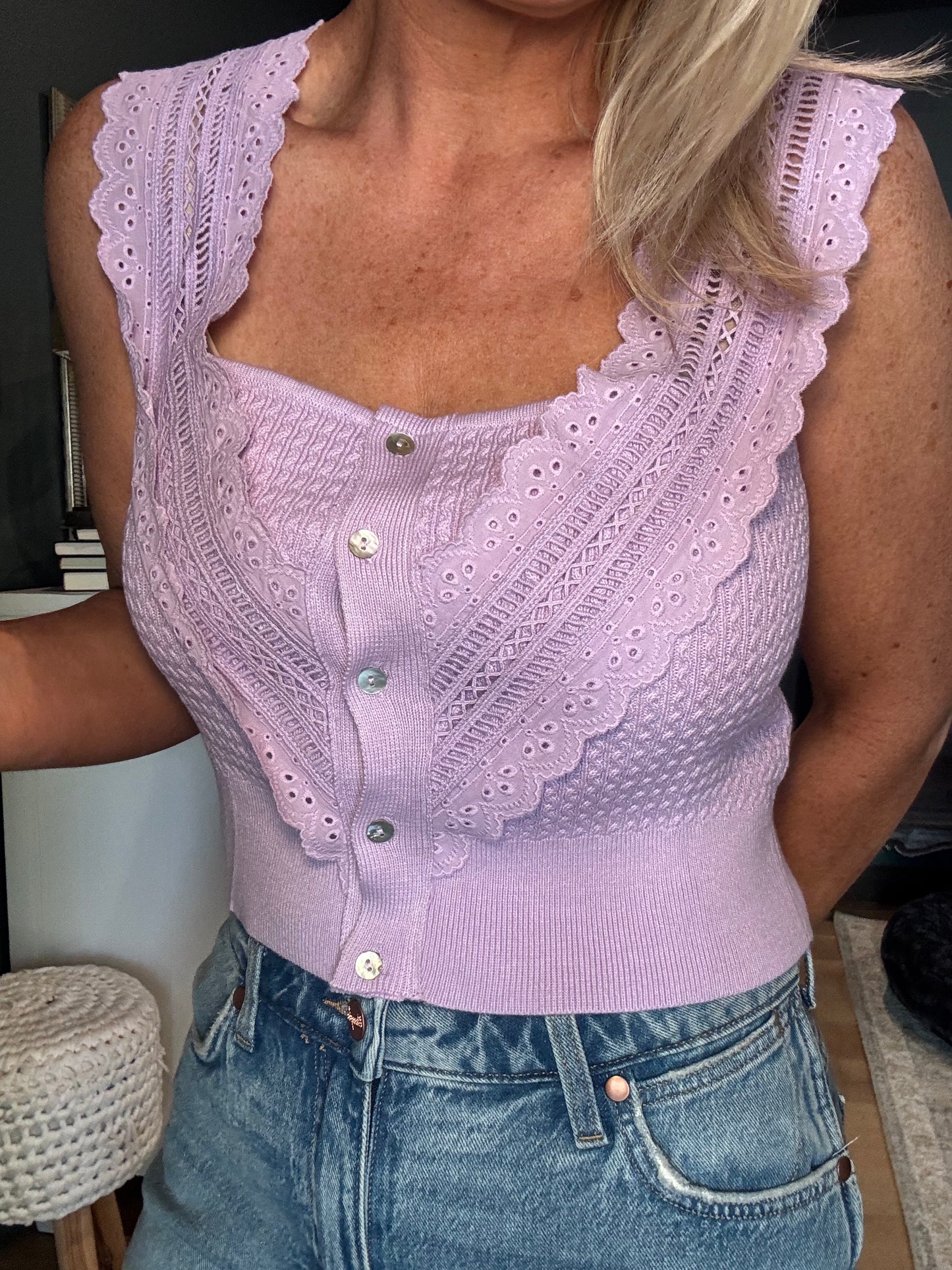 Lavender and Lace Top- FINAL SALE
