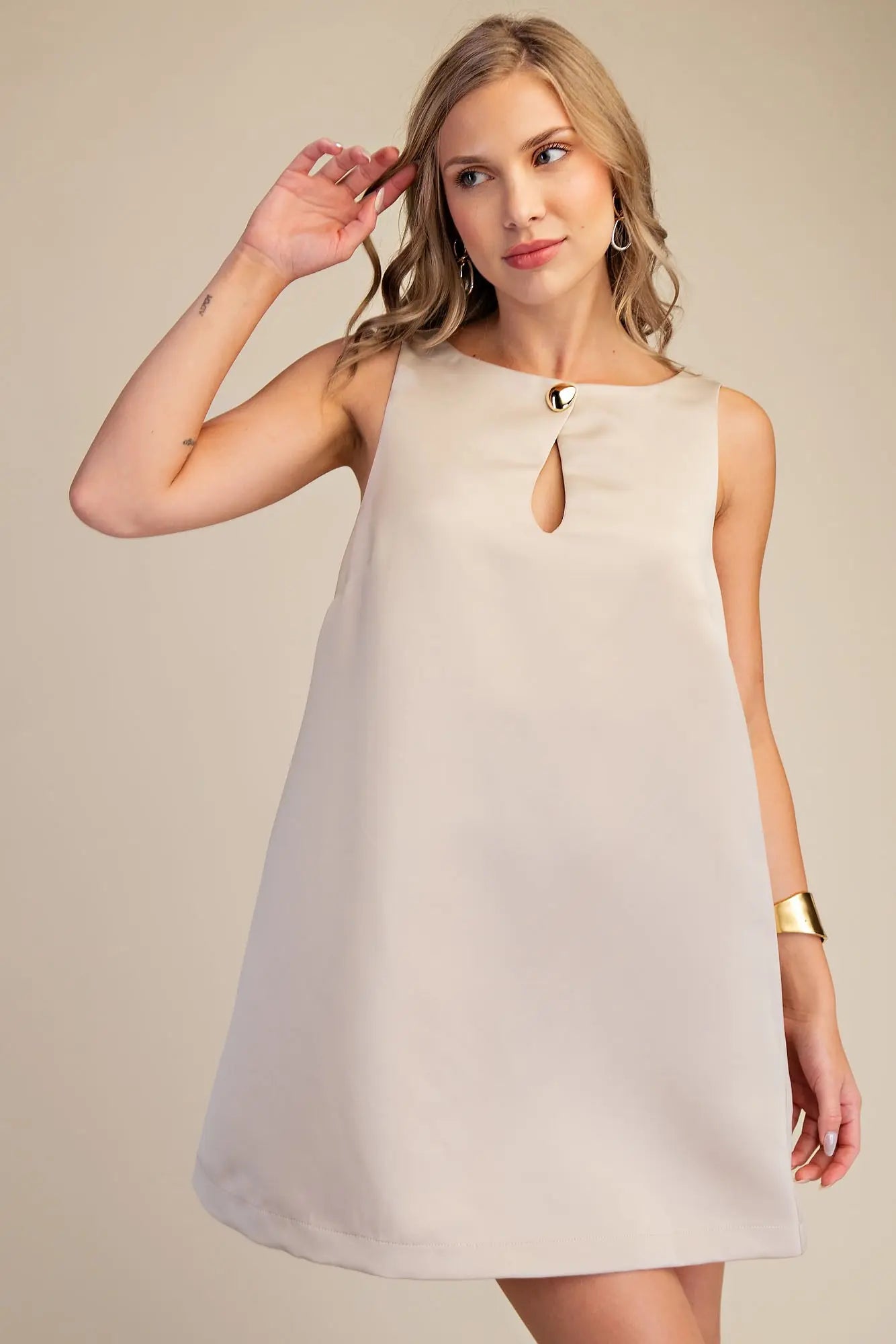 Champagne Mini Dress- FINAL SALE