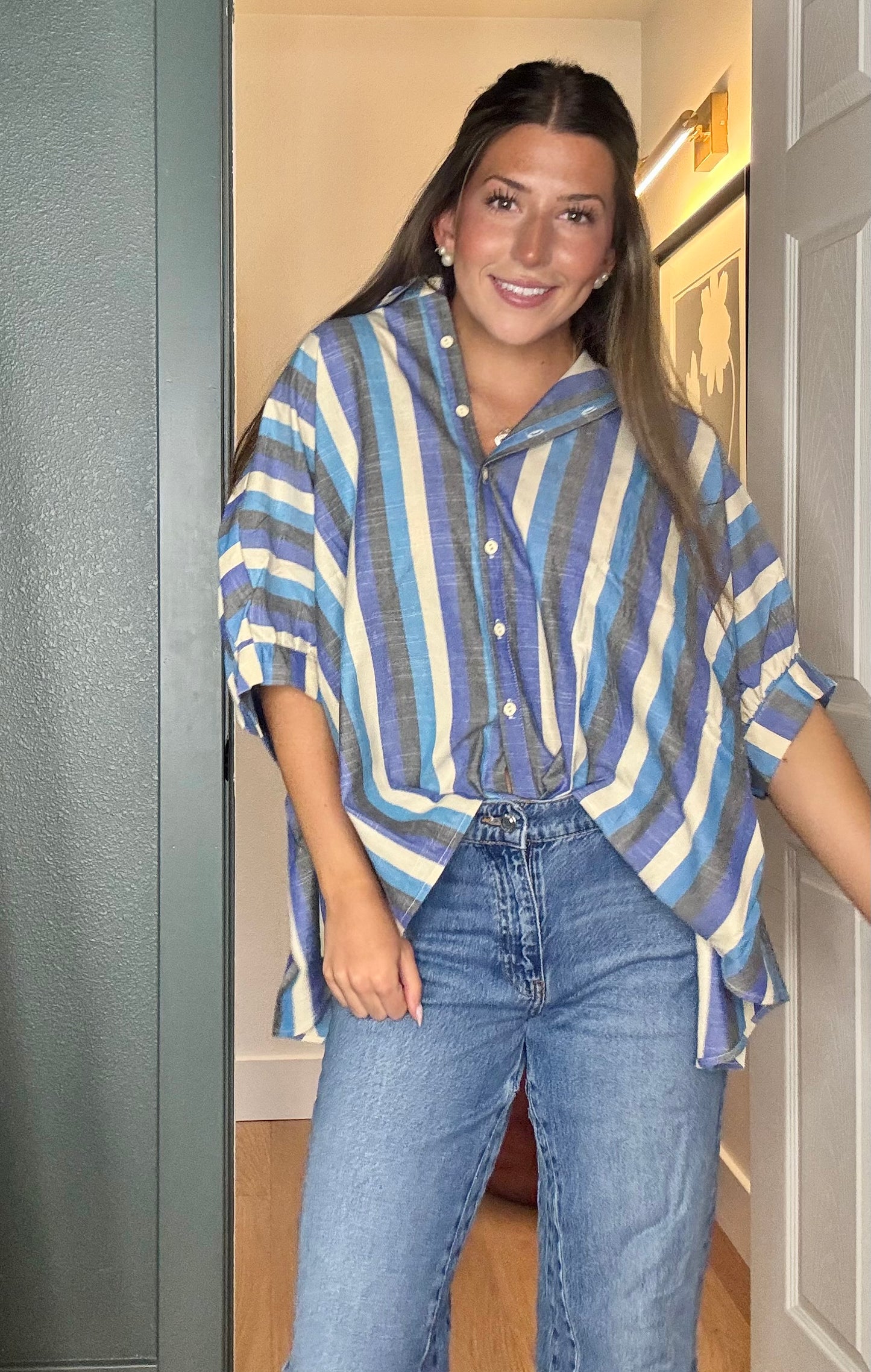 Striped Dolman Top- FINAL SALE