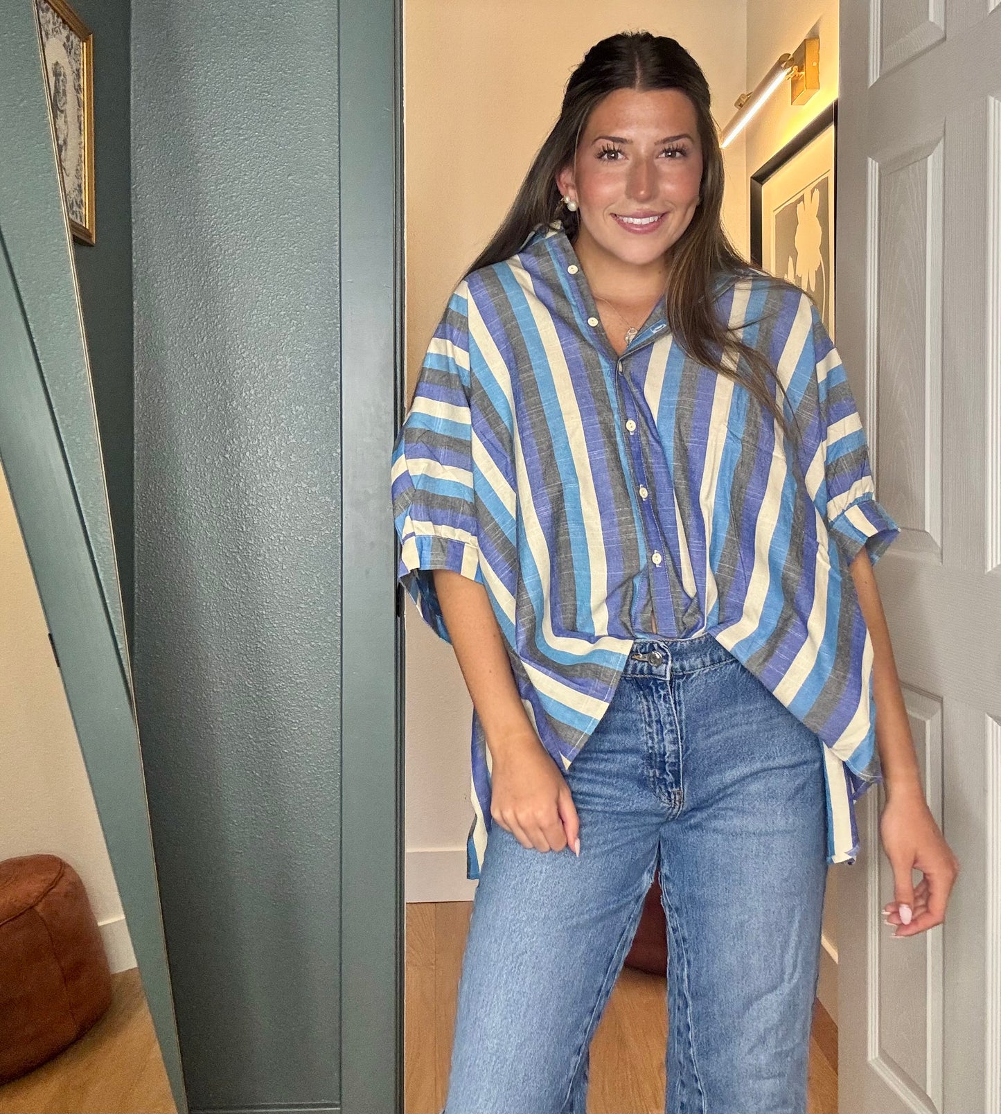 Striped Dolman Top- FINAL SALE