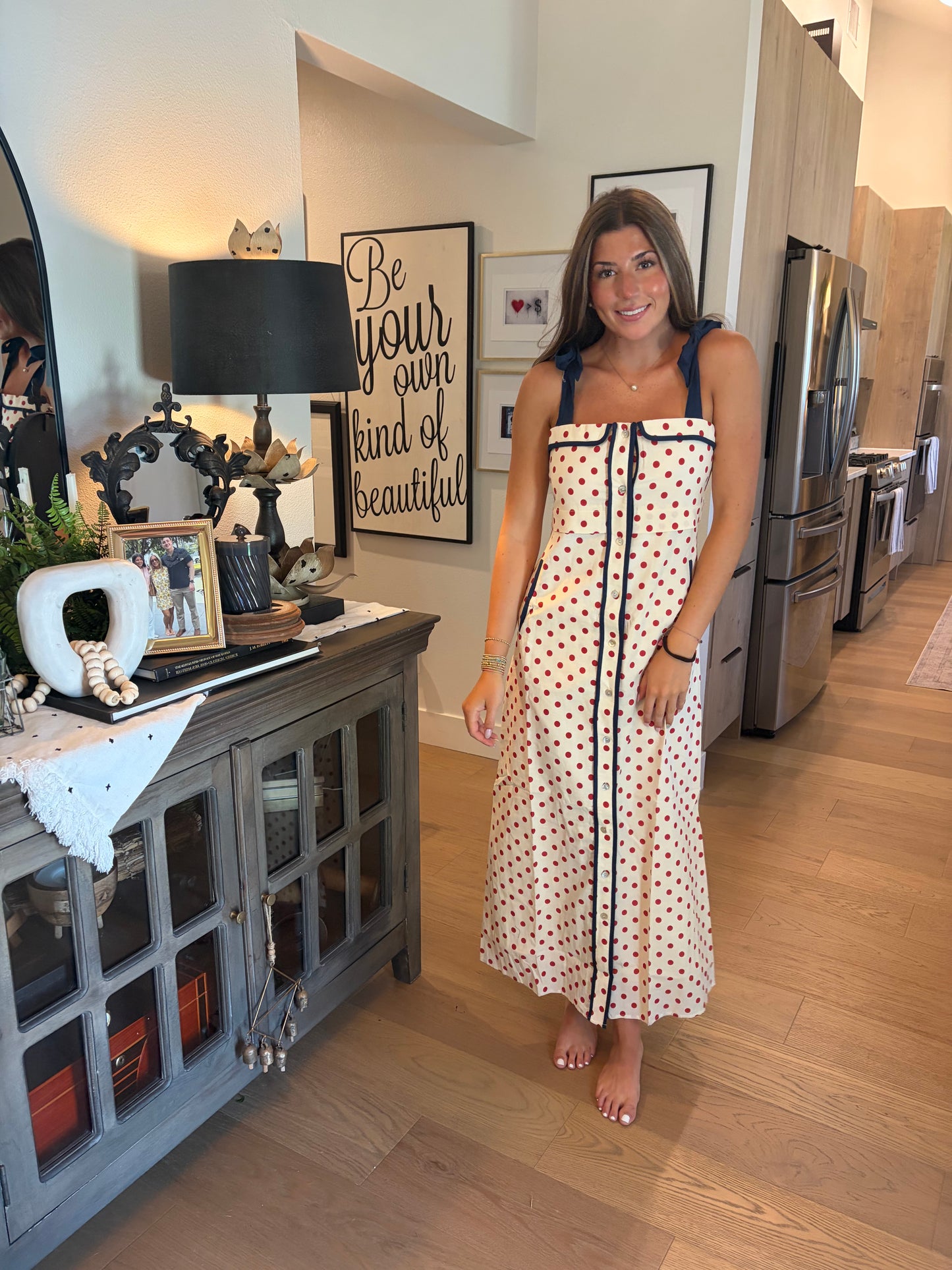 Polkadot and Ties Midi Dress