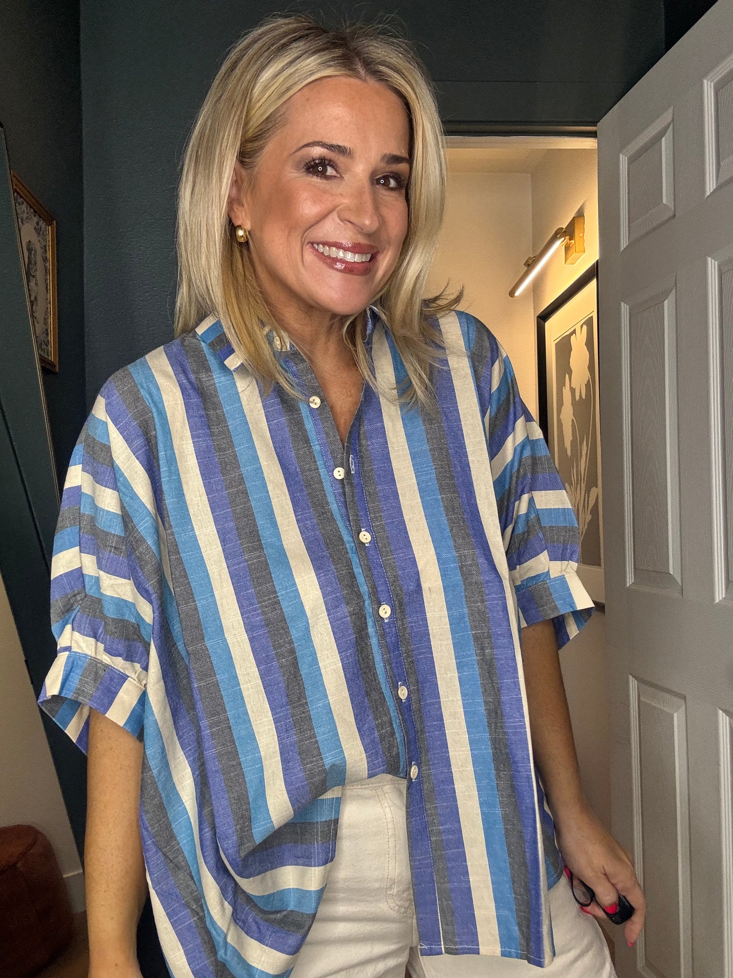 Striped Dolman Top- FINAL SALE