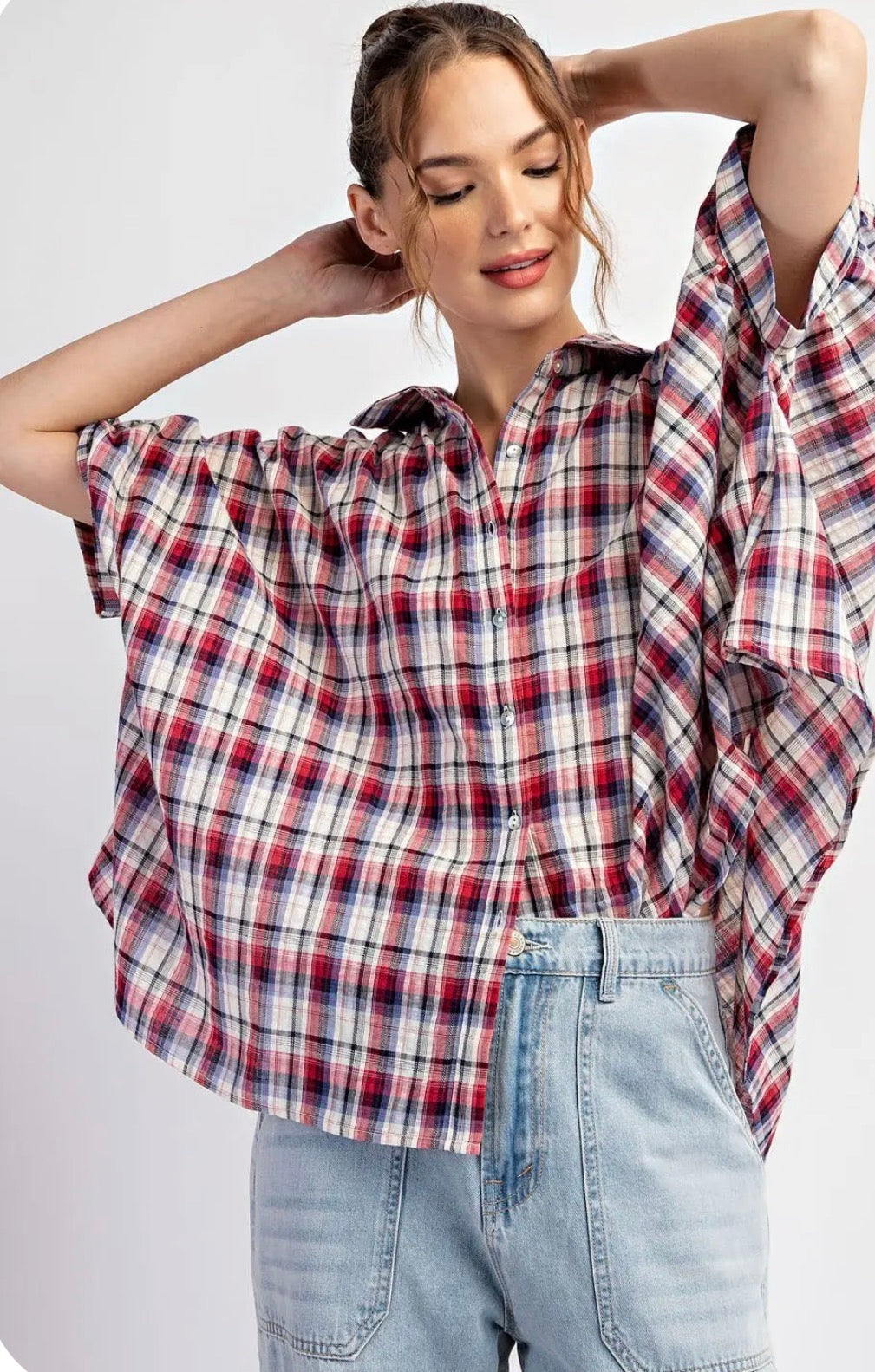 Currants & Plaid Top