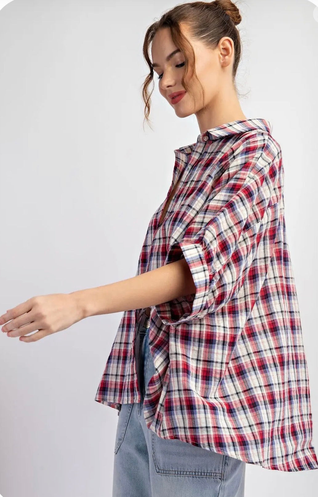 Currants & Plaid Top
