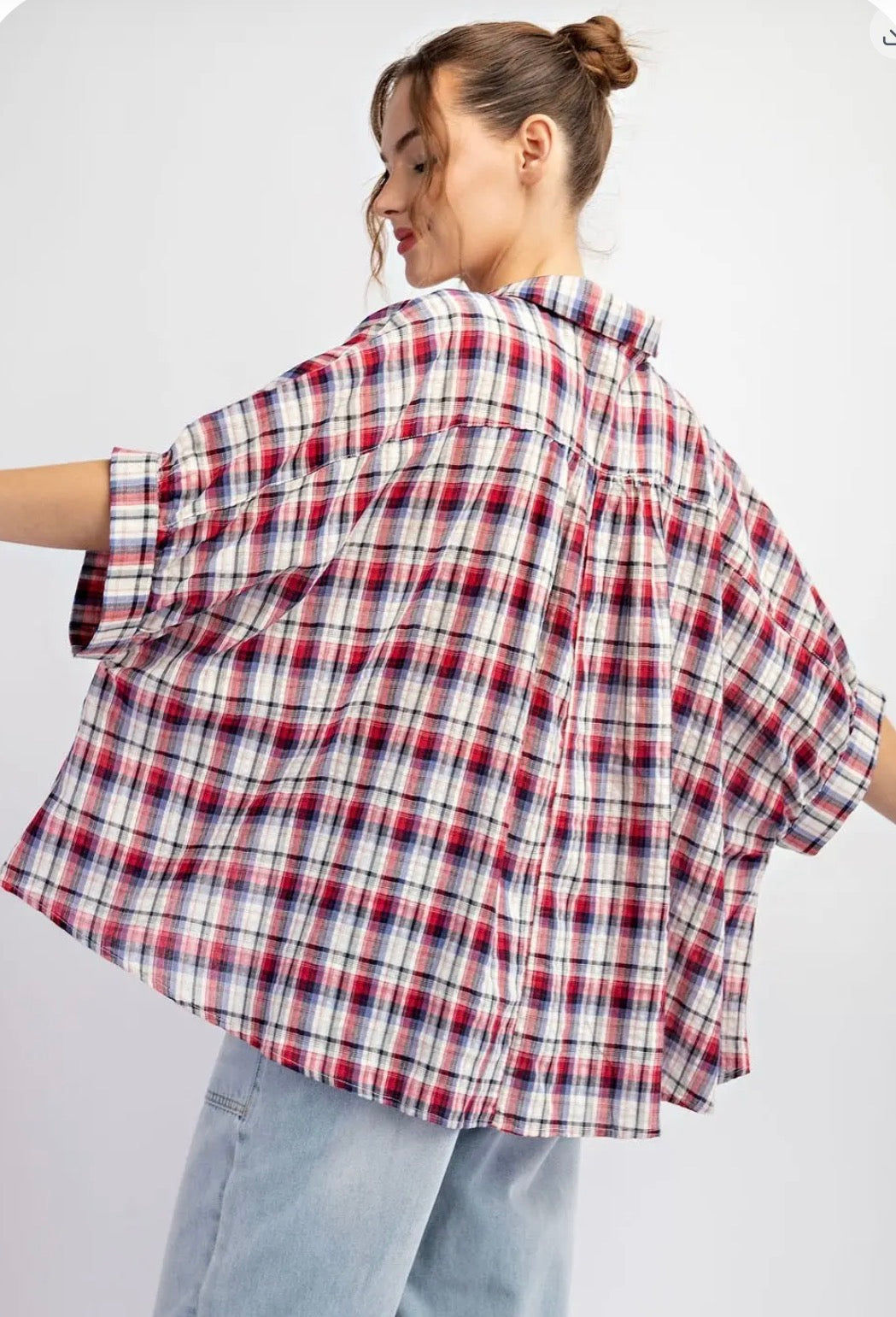 Currants & Plaid Top